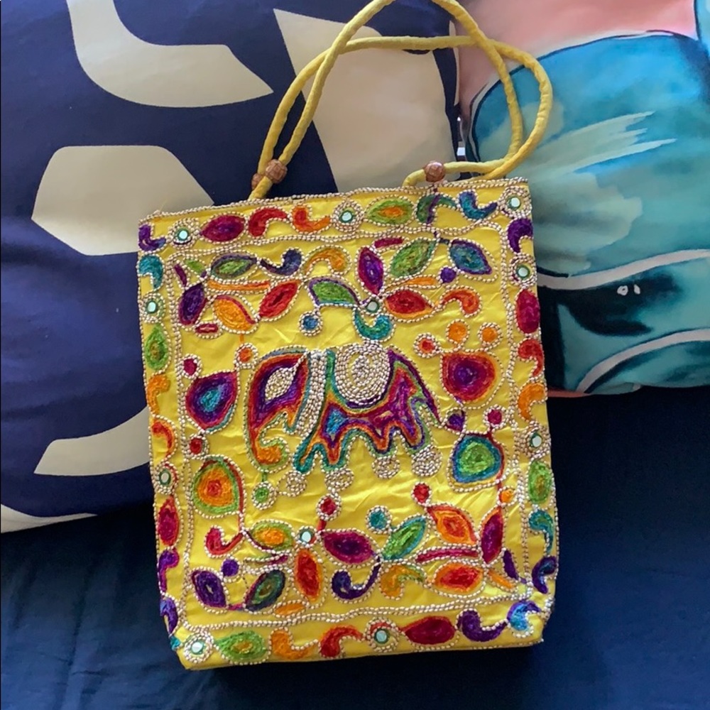 Handmade Indian Handbag with elephant design